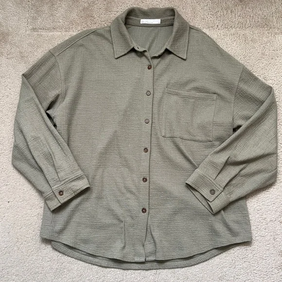 Olive Green Button-Up - Picture 2 of 5
